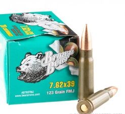 20 Rounds of 7.62x39mm Ammo by Brown Bear - 123gr FMJ