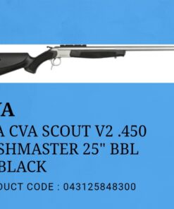 CVA Scout V2 Rifle 450 Bushmaster 25" Barrel Stainless Muzzle Brake Synthetic Stock Black
