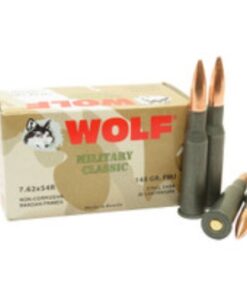 20 Rounds of 7.62x54r Ammo by Wolf Military Classic - 148gr FMJ