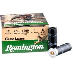 250 Rounds of 12ga Ammo by Remington - 1 ounce #6 shot