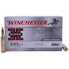 Winchester Ammo SupX 243 Win 80gr PTD SP /20 Mfg# X2431 500 rounds