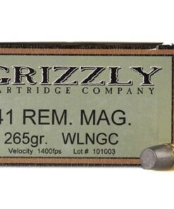 Grizzly Ammunition 41 Remington Magnum 265 Grain Cast Performance Lead Wide Flat Nose Gas Check 500 rounds