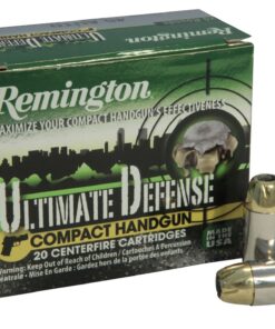 Remington Ultimate Defense Compact Handgun Ammunition 45 ACP 230 Grain Brass Jacketed Hollow Point