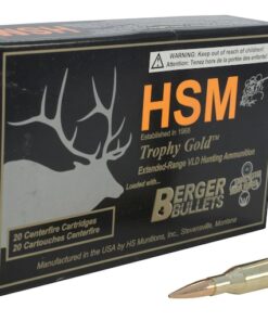 HSM Trophy Gold Ammunition 25-06 Remington 115 Grain Berger Hunting VLD Hollow Point Boat Tail 500 rounds