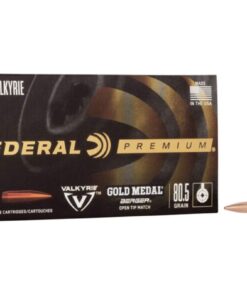 Federal Premium Gold Medal Berger Ammunition 224 Valkyrie 80.5 Grain Berger Open Tip Match 500 rounds