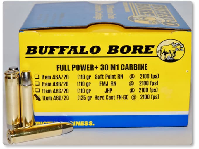 BUFFALO-BORE-AMMUNITION-30-CARBINE-125-GRAIN-HARD-CAST-LEAD-GAS-CHECK-FLAT-NOSE-50-ROUNDS