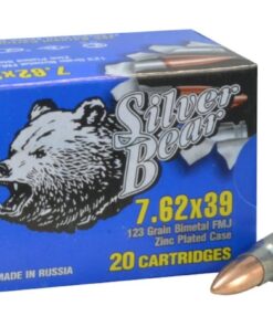 Silver Bear Ammunition 7.62x39mm 123 Grain Full Metal Jacket Zinc Plated Steel Case