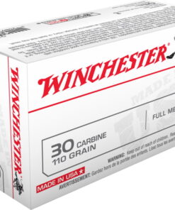 Winchester USA RIFLE .30 Carbine 110 grain Full Metal Jacket Brass Cased 500 rounds